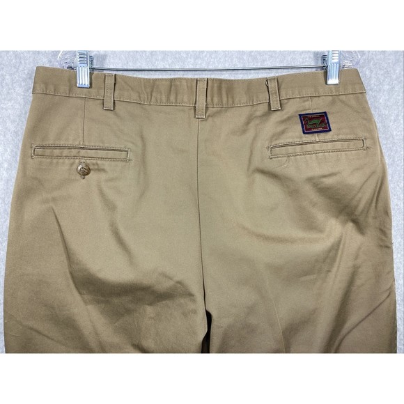 Vintage Duxbak Mens Pants Size 38x30 (36x29) Khaki Straight Pleated Pockets - Picture 3 of 13